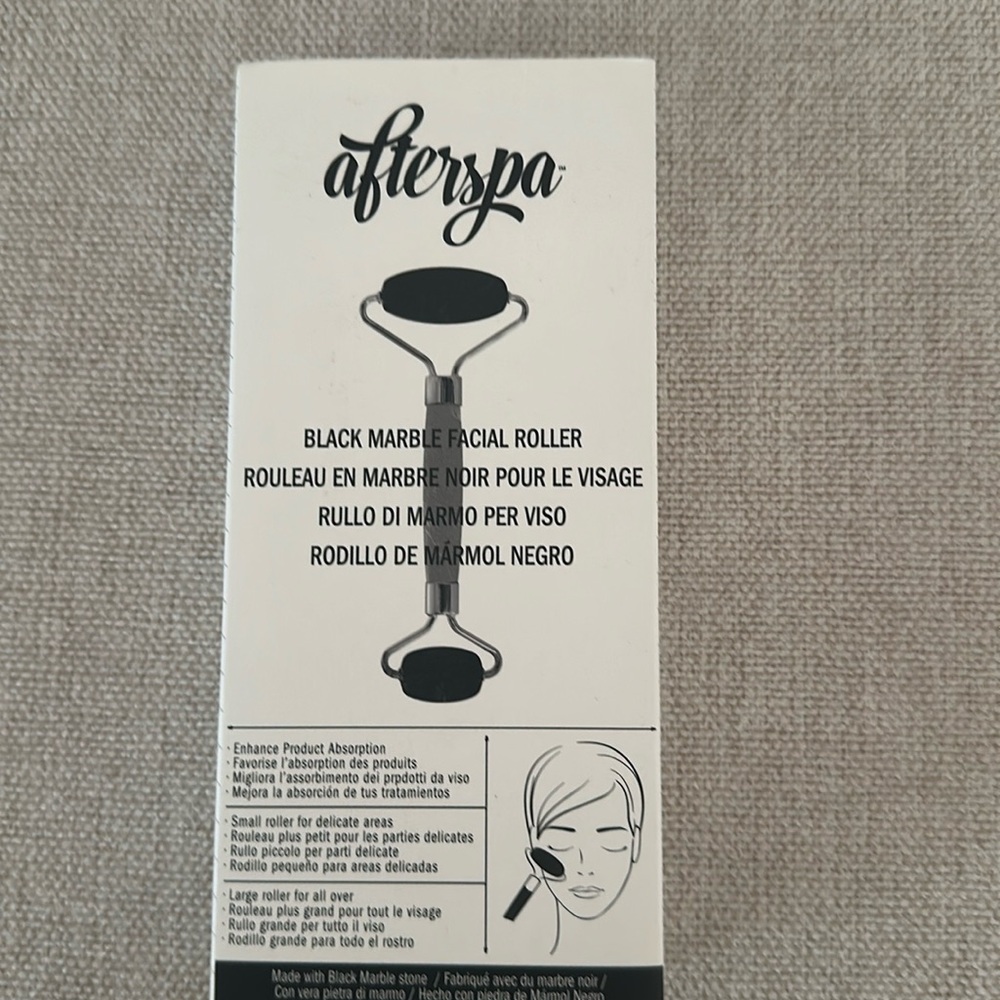 Afterspa black marble facial roller. New.